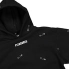 Pleasures Safety Embroidered Hoody Black Hoodies Close-up | Overkill