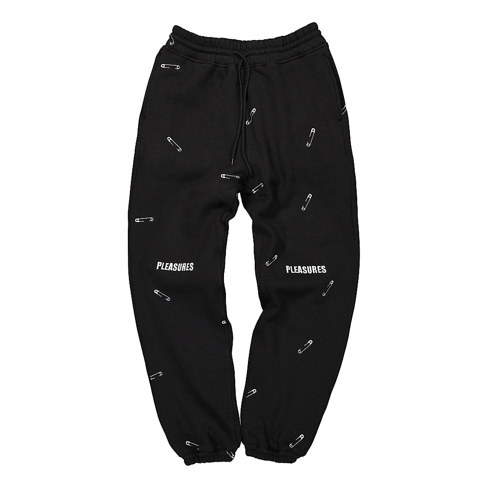 Pleasures Safety Embroidered Sweat Pant Black Sweat & Track Pants P20F024 | Overkill