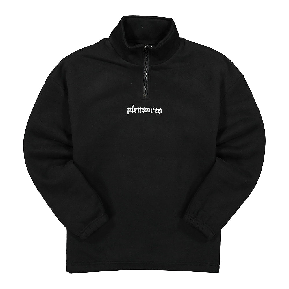 Pleasures Harmony Quarter Zip Black Sweatshirts P20F027 | Overkill