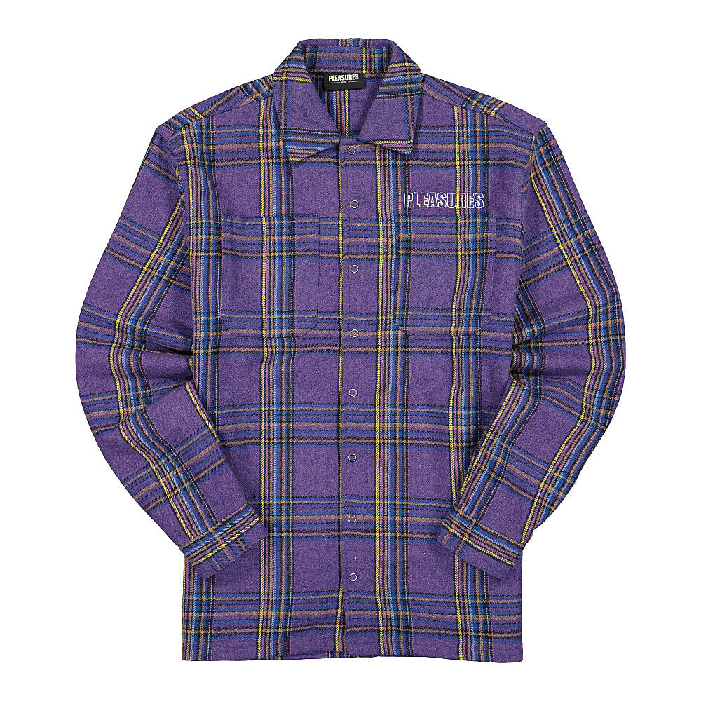 Pleasures Widow Heavyweight Flannel Purple Shirts P20F031 | Overkill