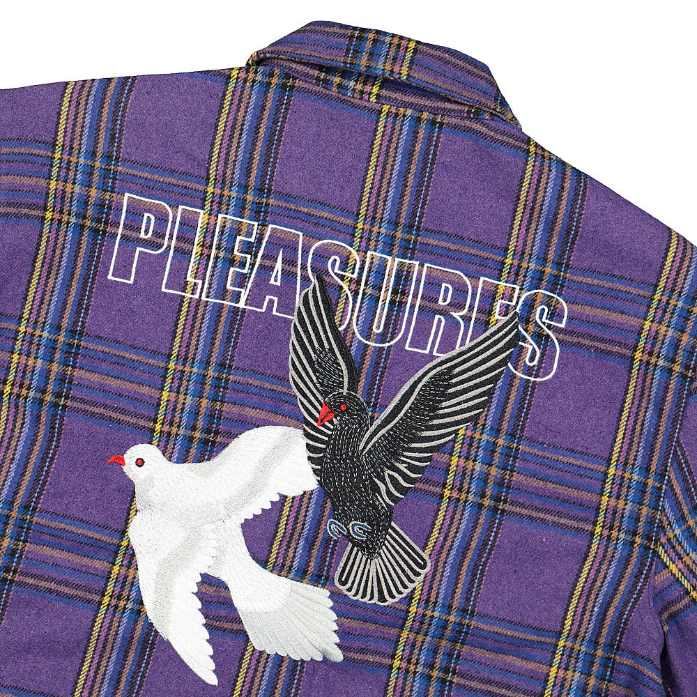Pleasures Widow Heavyweight Flannel Purple Shirts Detailfoto | Overkill