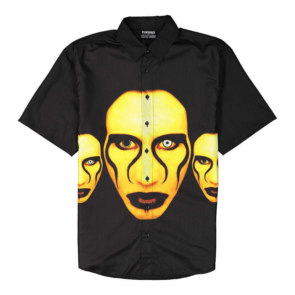 Pleasures Marilyn Manson x Pleasures Manson Button Down Black / Multi Shirts P20M001 | Overkill