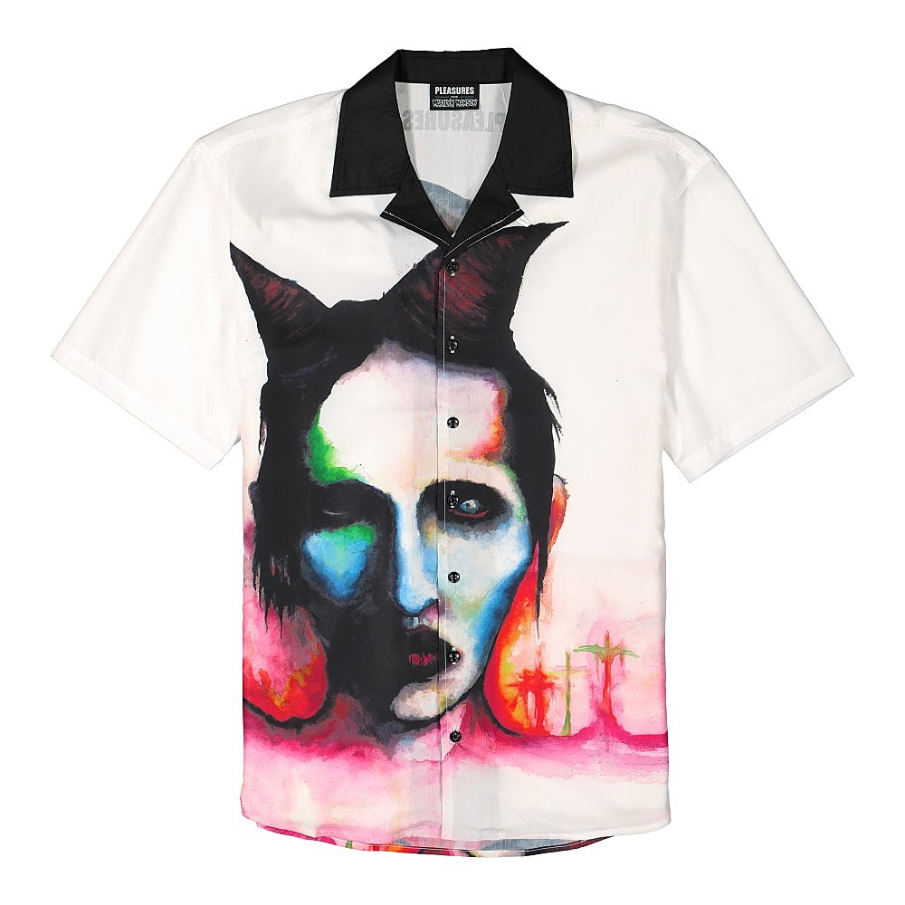 PLEASURES Marilyn Manson シャツ最終値下げ済み Pleasures Marilyn Manson x Pleasures Watercolor Camp Shirt P20M002