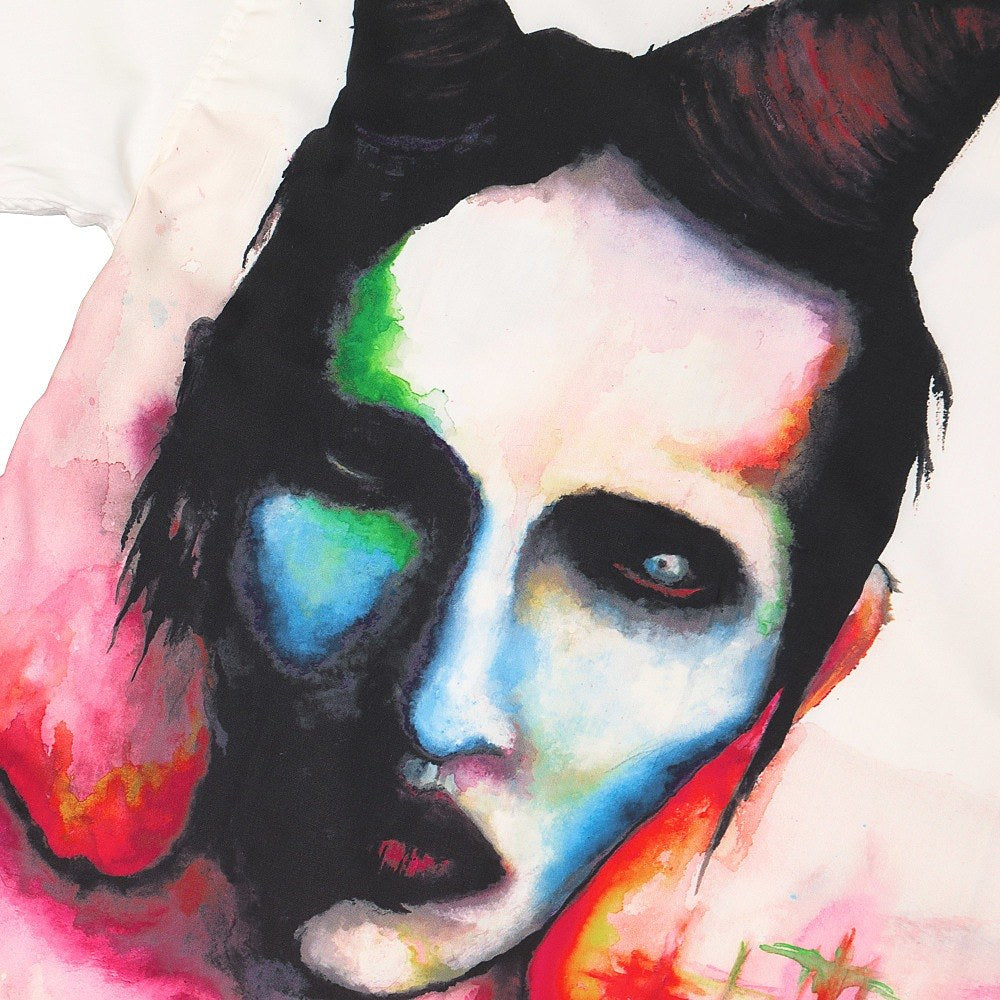 Pleasures Marilyn Manson x Pleasures Watercolor Camp Shirt Black / Multi Shirts Close-up | Overkill