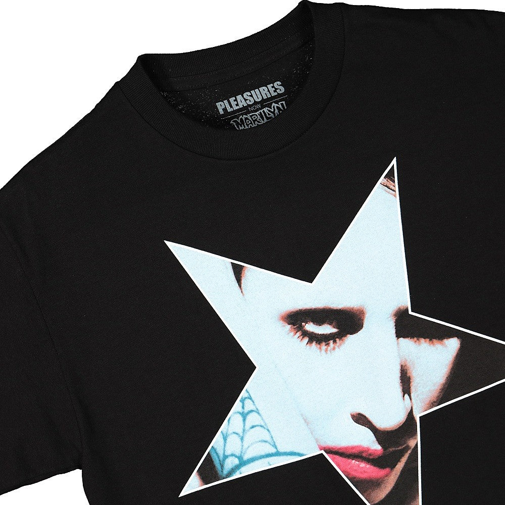 Pleasures Marilyn Manson x Pleasures Fingers T-Shirt Black T-Shirts Close-up | Overkill