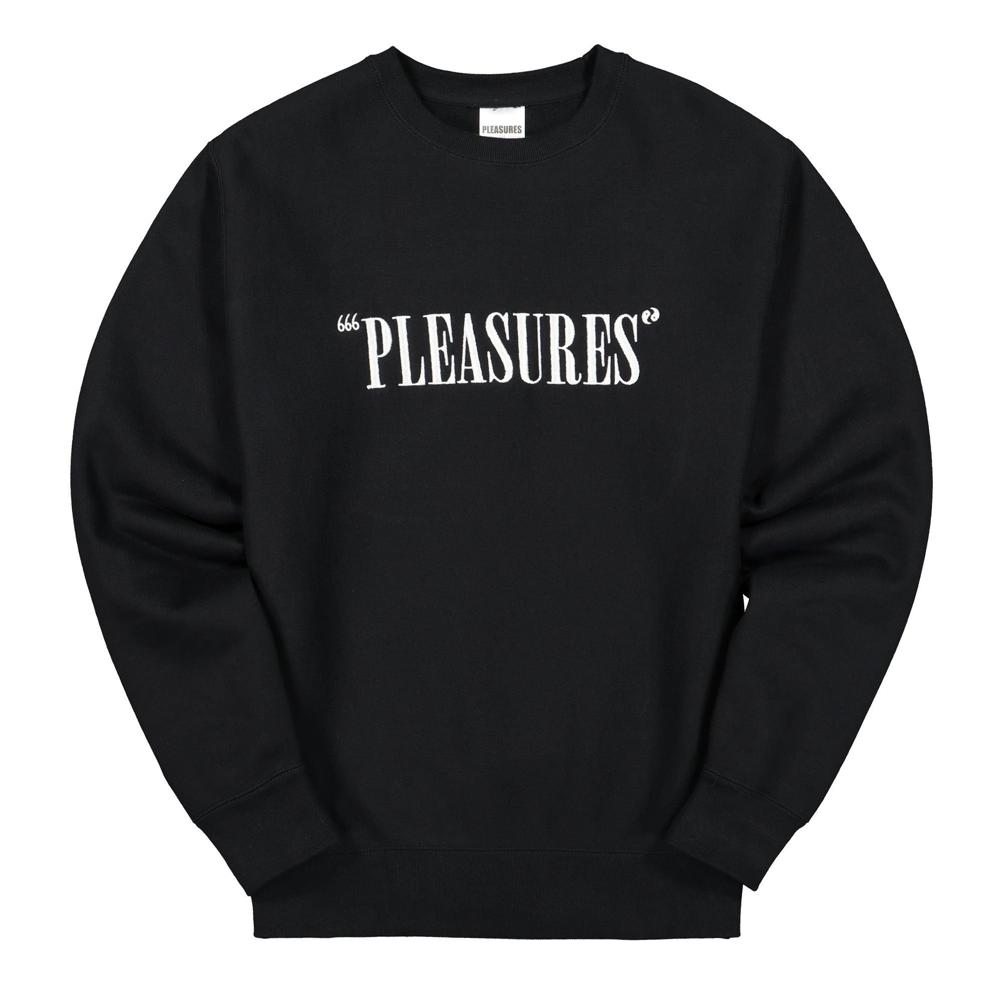 Pleasures Balance Embroidered Premium Crewneck Black Sweatshirts P20SP027 | Overkill