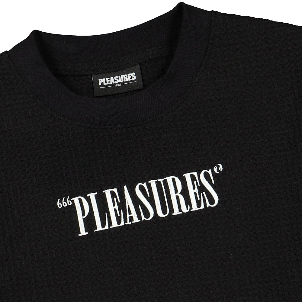 Pleasures Visions Waffle Knit Shirt Black Shirts Close-up | Overkill