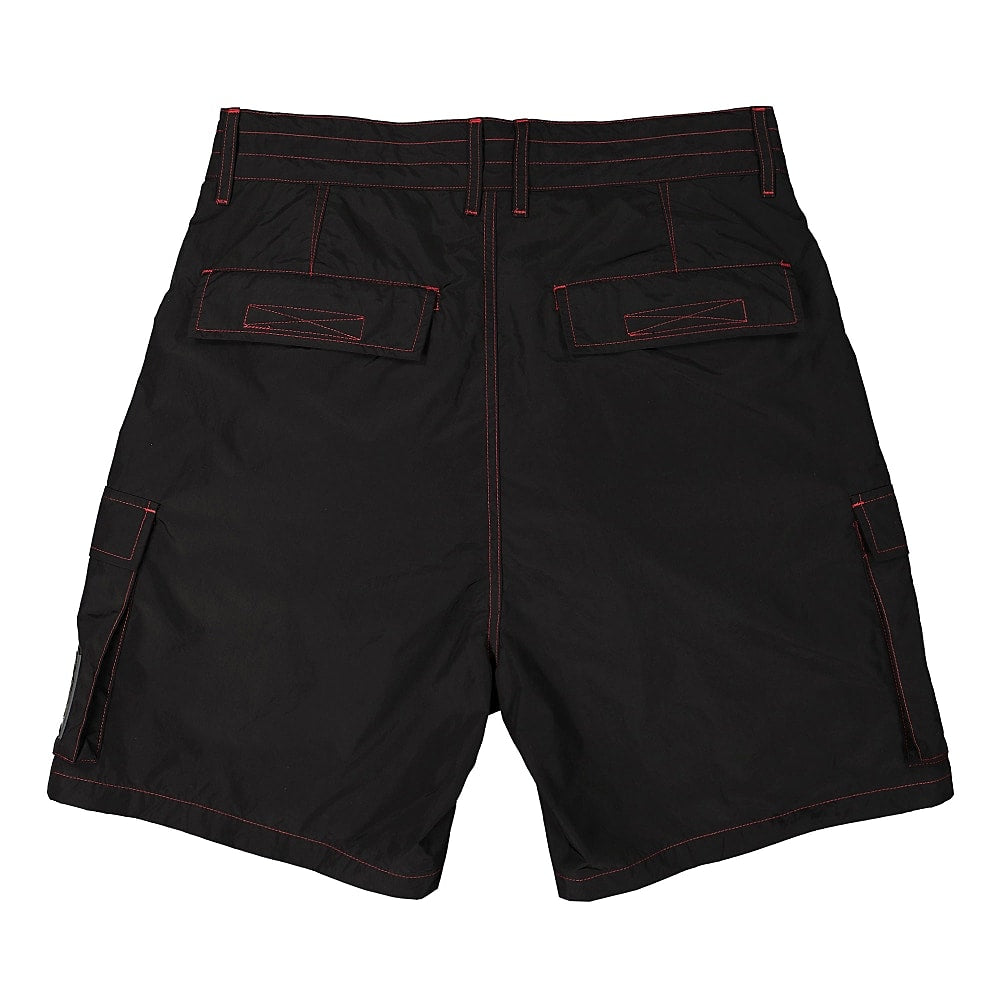 Pleasures Static Nylon Cargo Shorts Black Shorts Material | Overkill