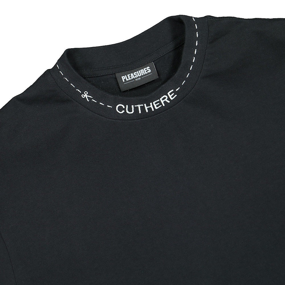 Pleasures Cut Here Heavy Weight Shirt Black Shirts Close-up | Overkill