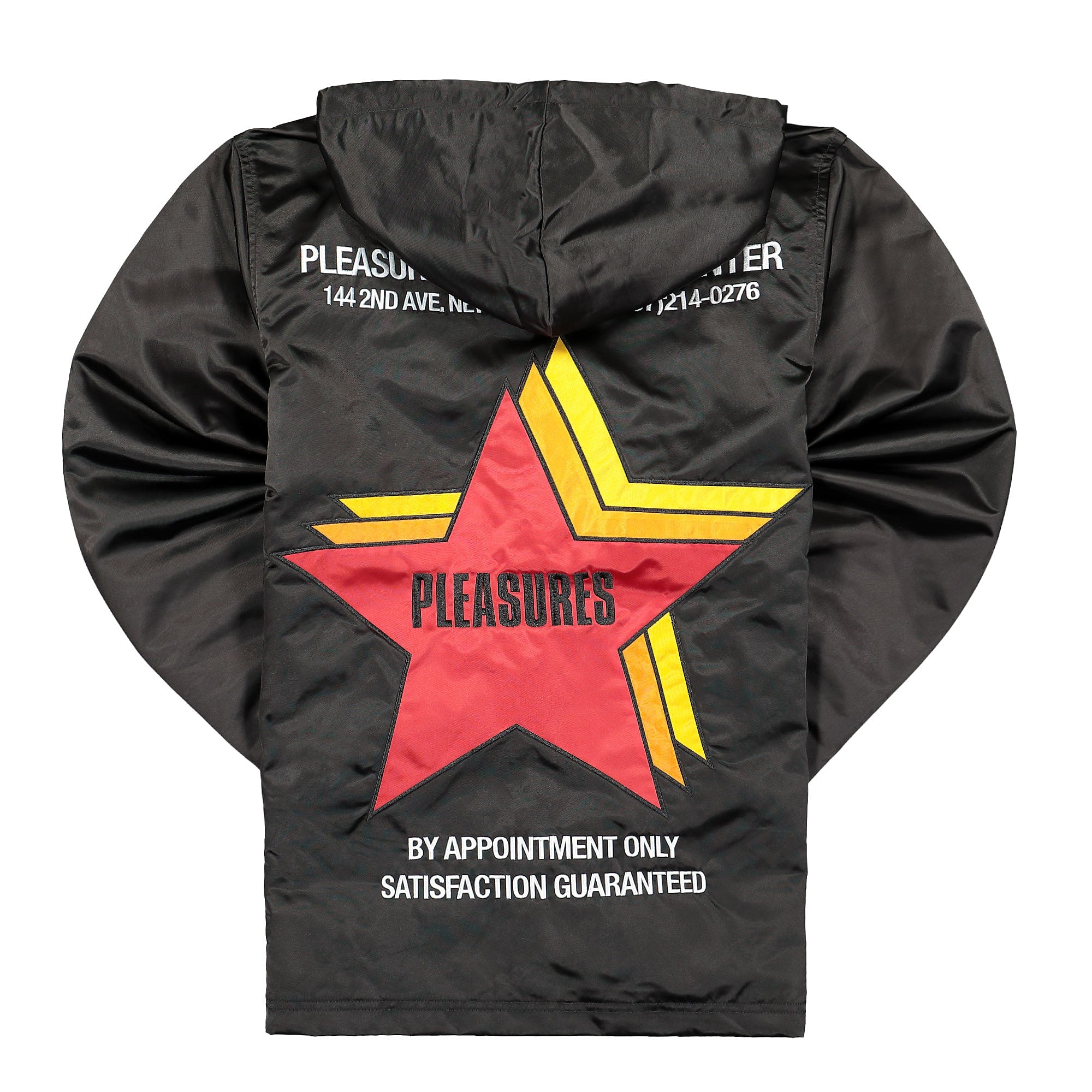 Pleasures Berlin Satin Coaches Jacket Black Parkas Close-up | Overkill