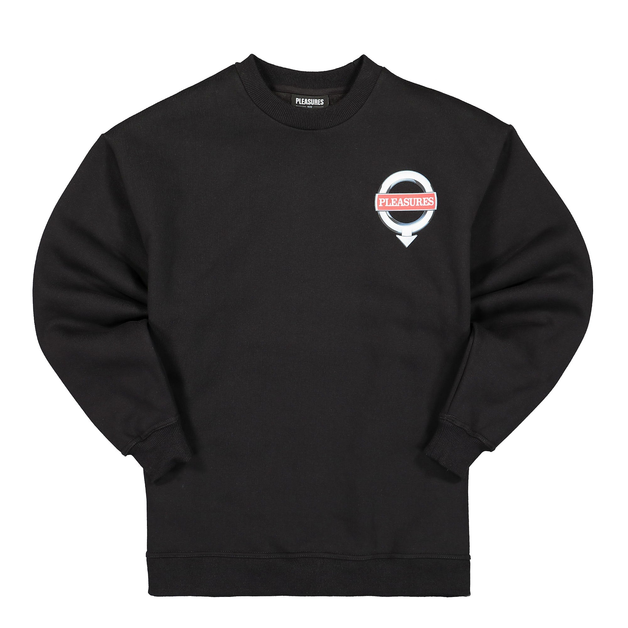 Pleasures Language Crewneck Black Sweatshirts P21F025 | Overkill