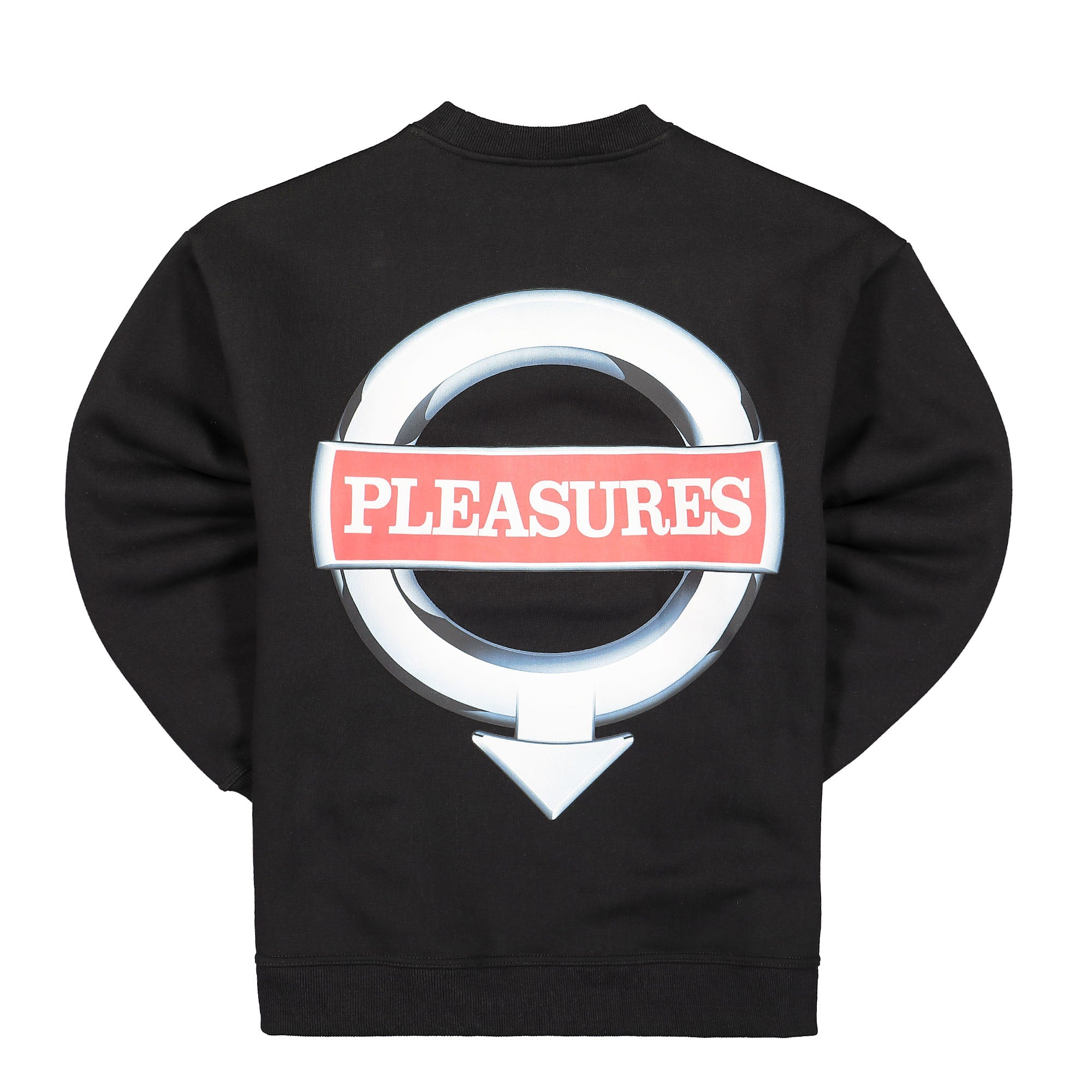 Pleasures Language Crewneck Black Sweatshirts Close-up | Overkill