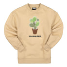 Pleasures Spike Embroidered Crewneck Tan Sweatshirts P21SP007 | Overkill