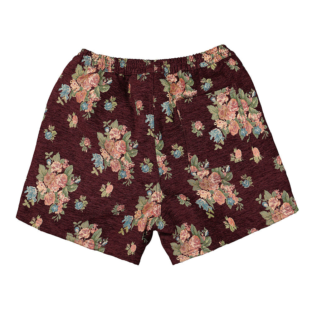 Pleasures Dejavu Woven Floral Shorts Maroon Shorts Material | Overkill