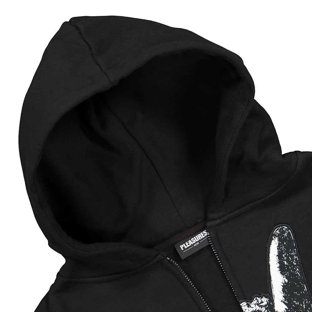 Pleasures Fetish Zip Hoody Black Hoodies Close-up | Overkill