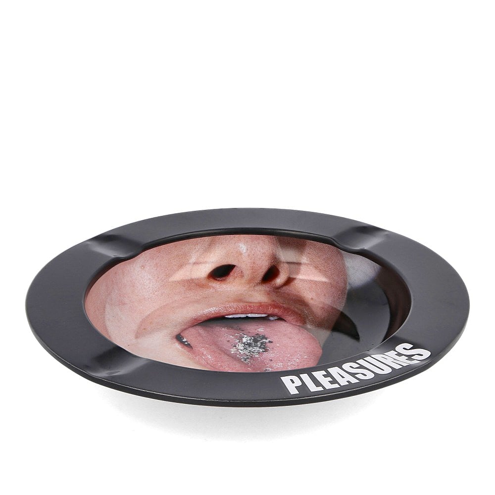 Pleasures Tongue Tin Ashtray Black Trays Close-up | Overkill