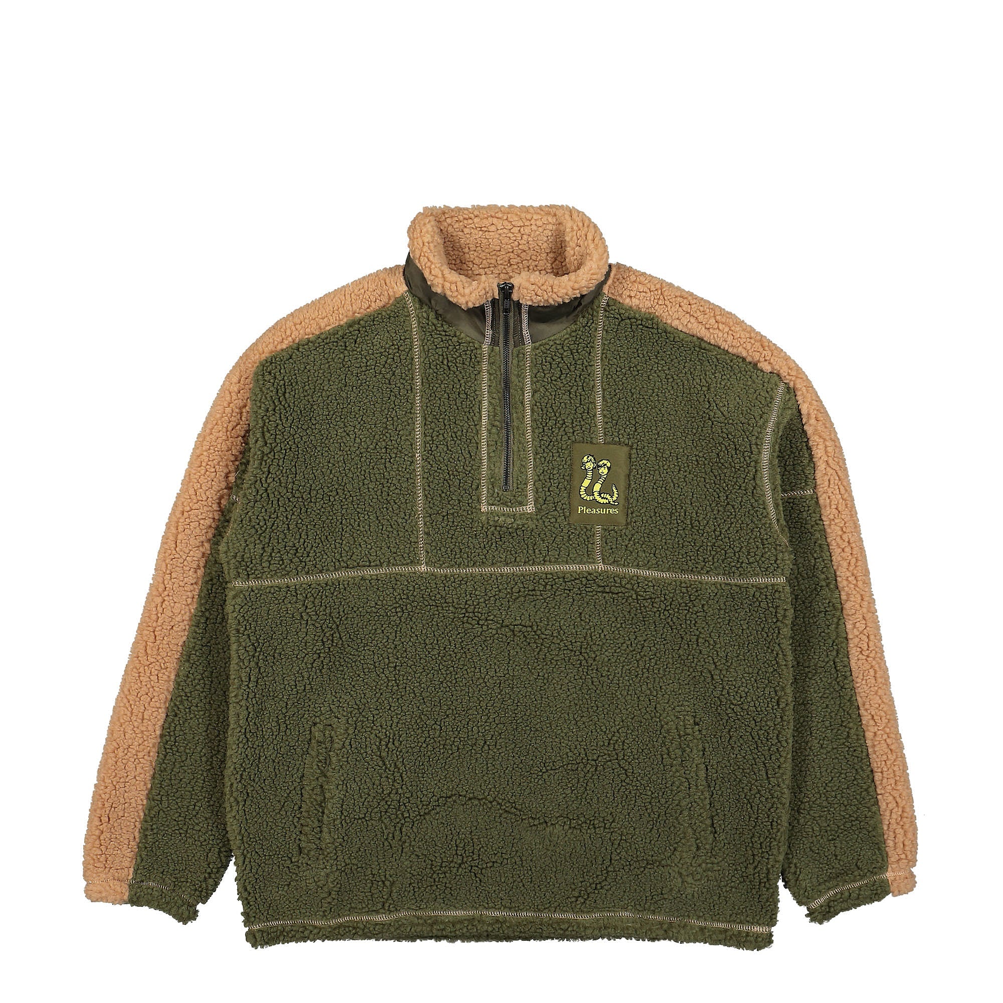 Pleasures Rewind Quarter Zip Green Sweatshirts P22F021 | Overkill