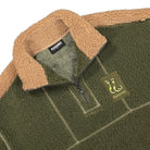 Pleasures Rewind Quarter Zip Green Sweatshirts Close-up | Overkill