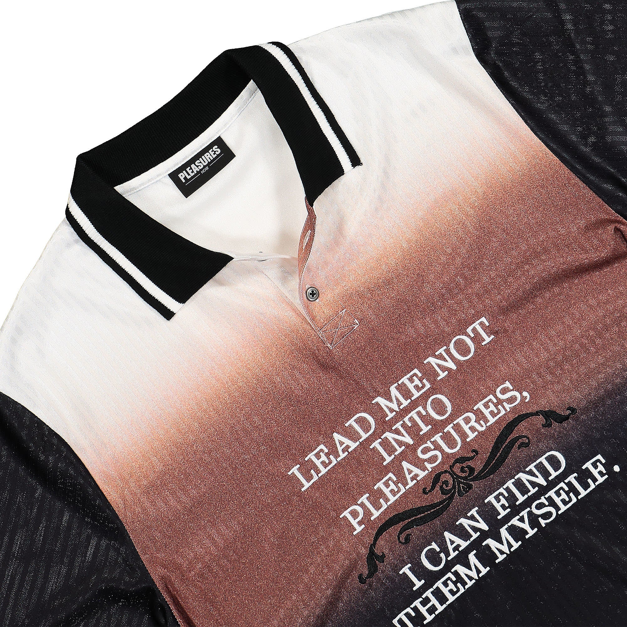 Pleasures Taste Polo Shirt Brown Longsleeves Close-up | Overkill