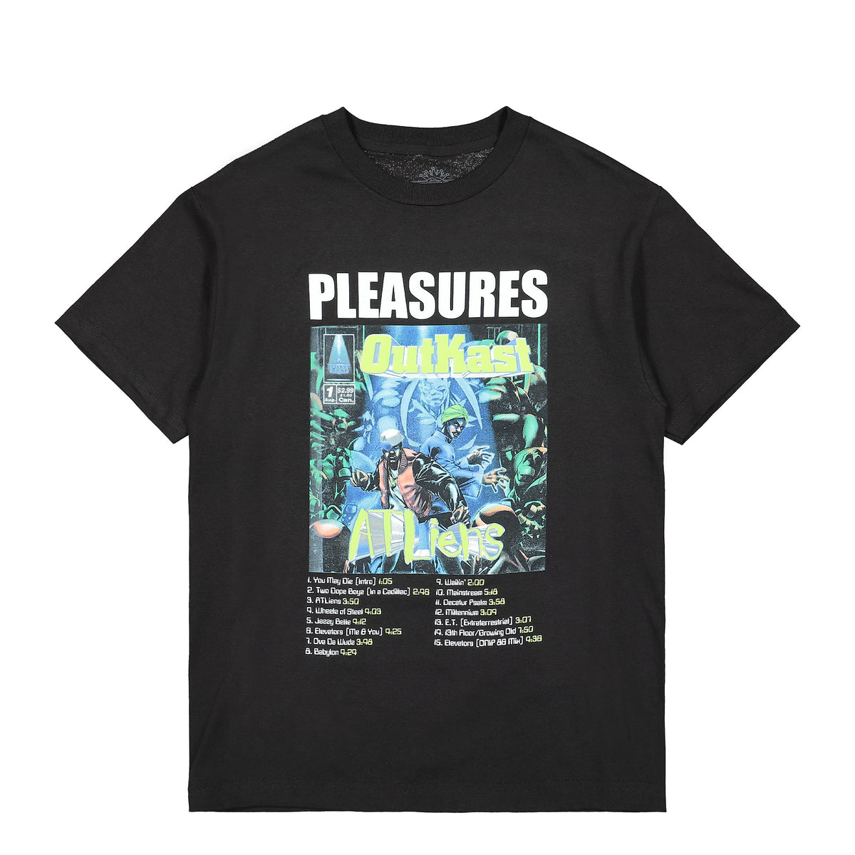 Pleasures Atliens T-Shirt Black T-Shirts P22SP040 | Overkill
