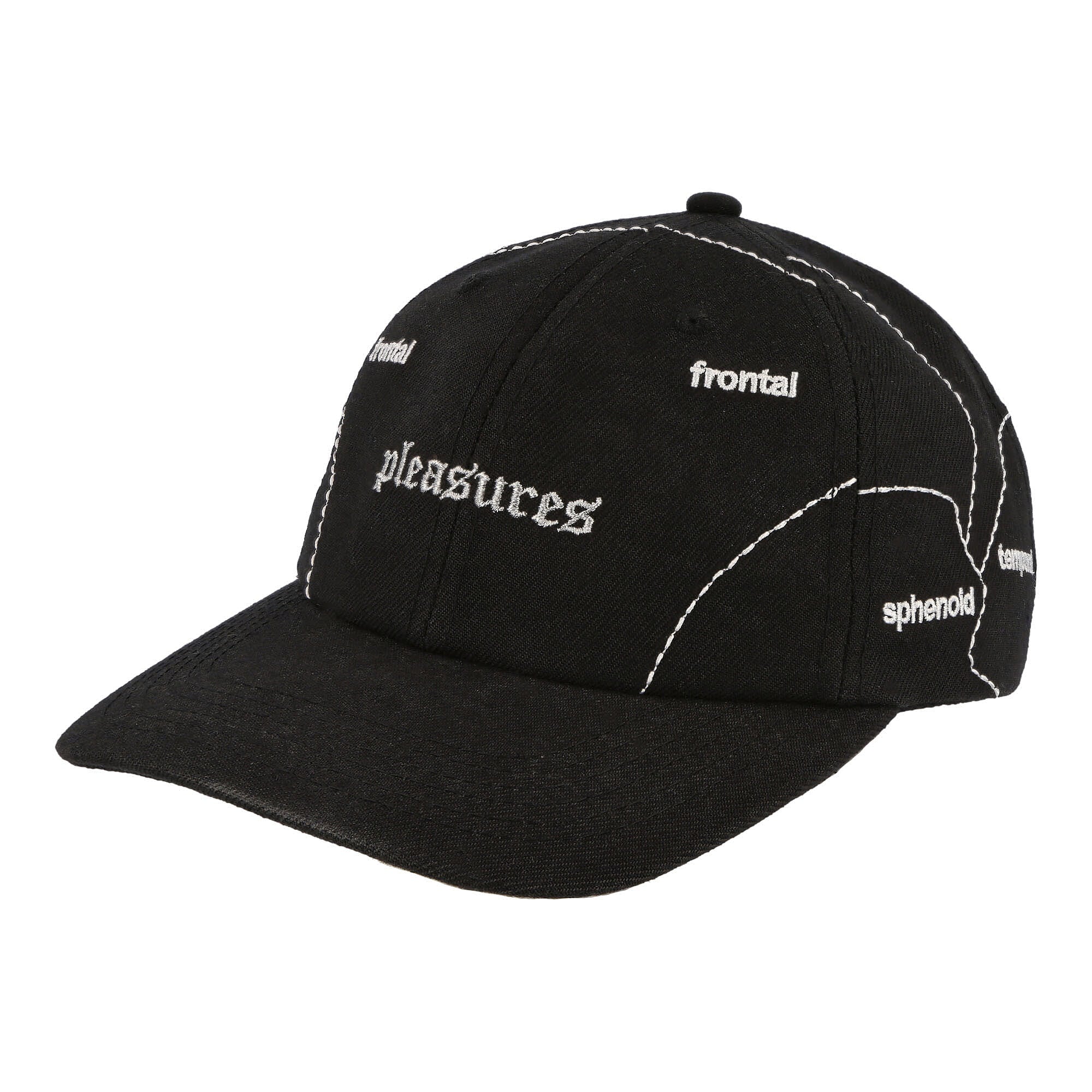 Pleasures Think 6 Panel Hat Black Caps P22SP065 | Overkill