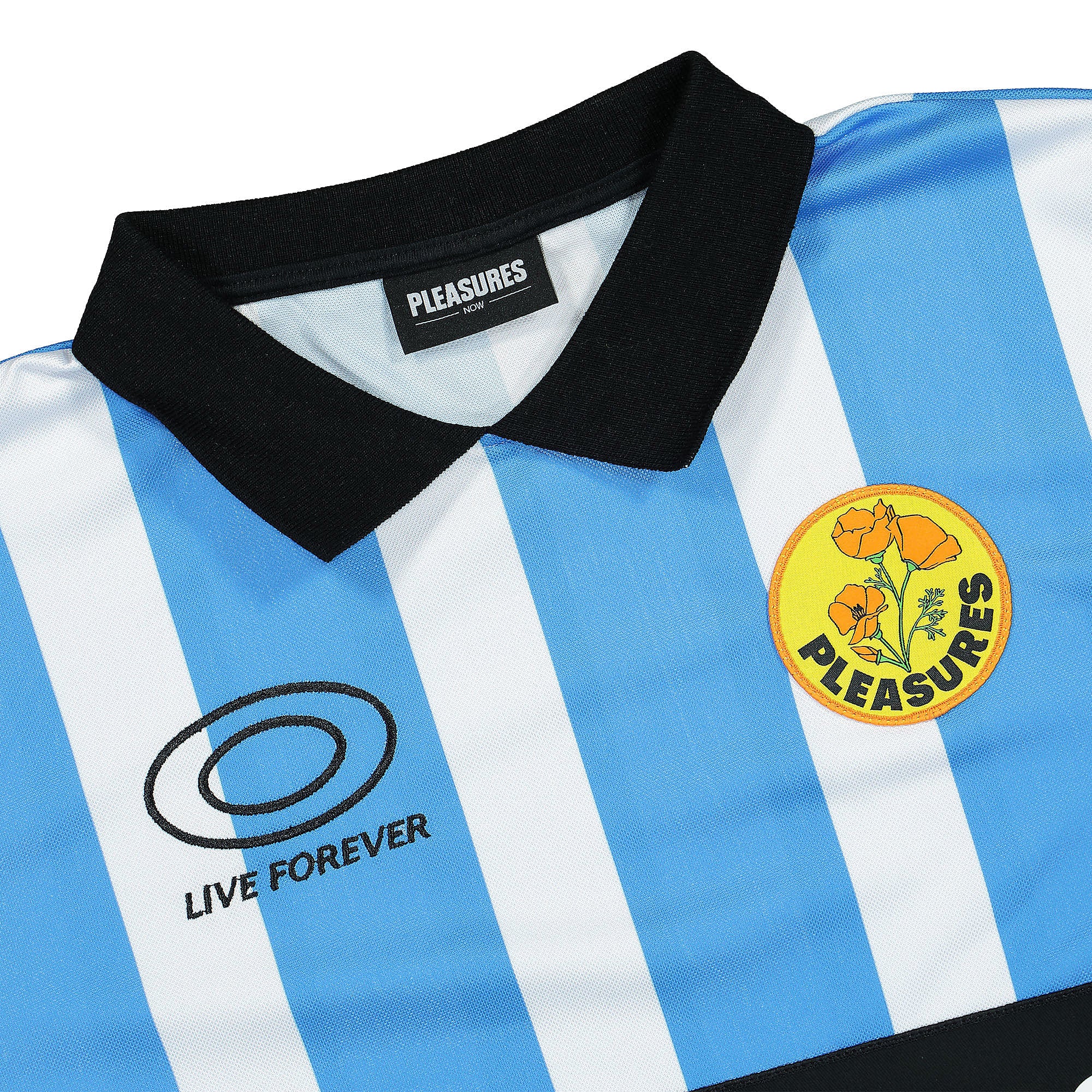 Pleasures Penalty Soccer Jersey Blue T-Shirts Close-up | Overkill