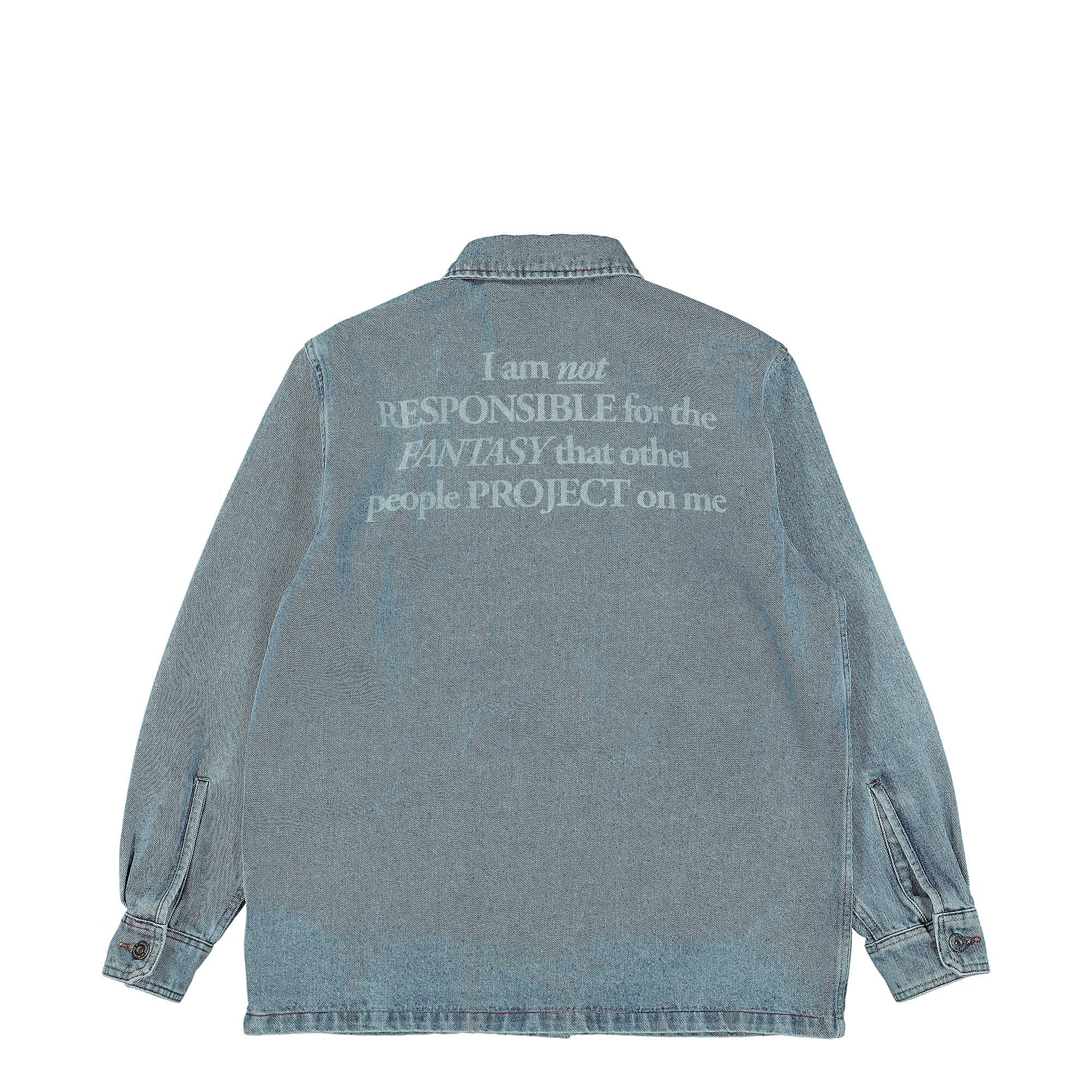 Pleasures Mentor Denim Work Jacket Blue Jackets Close-up | Overkill