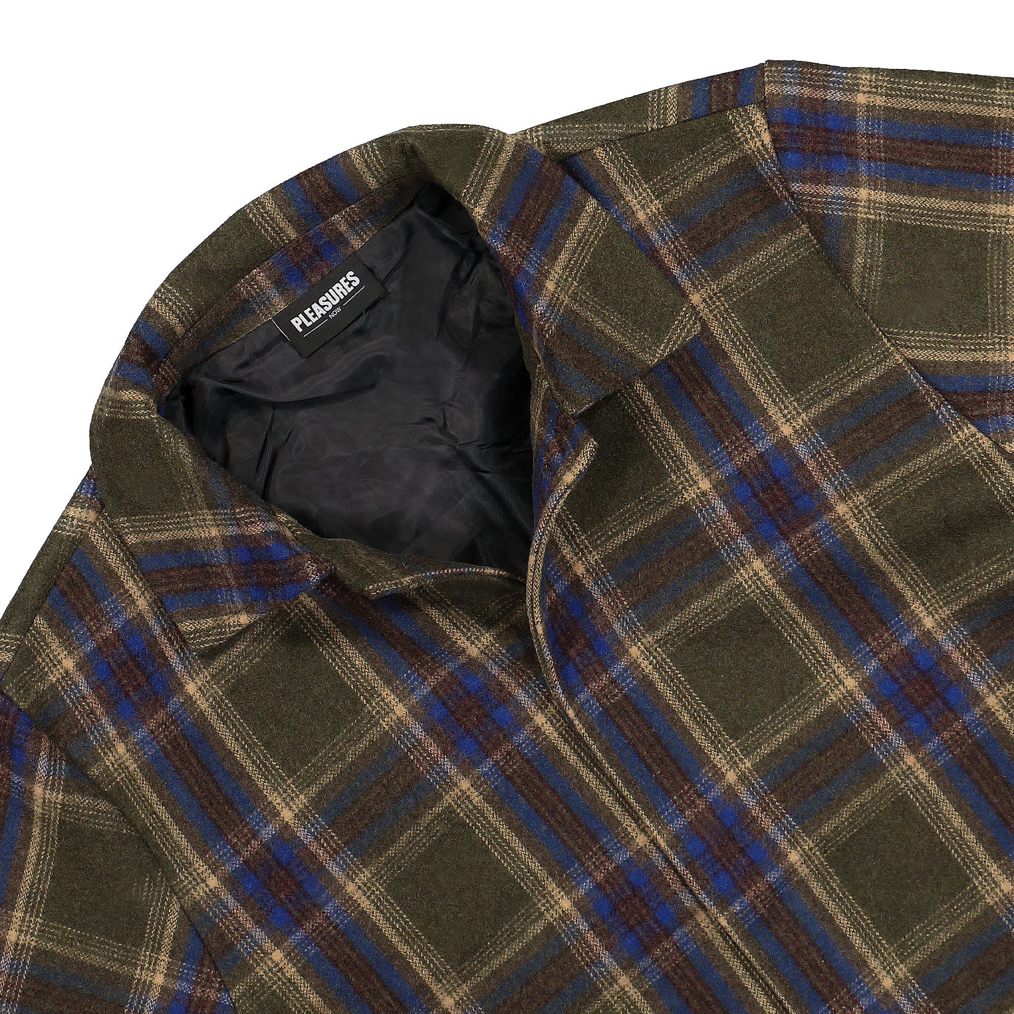 Pleasures Soul Plaid Trench Green Coats Close-up | Overkill