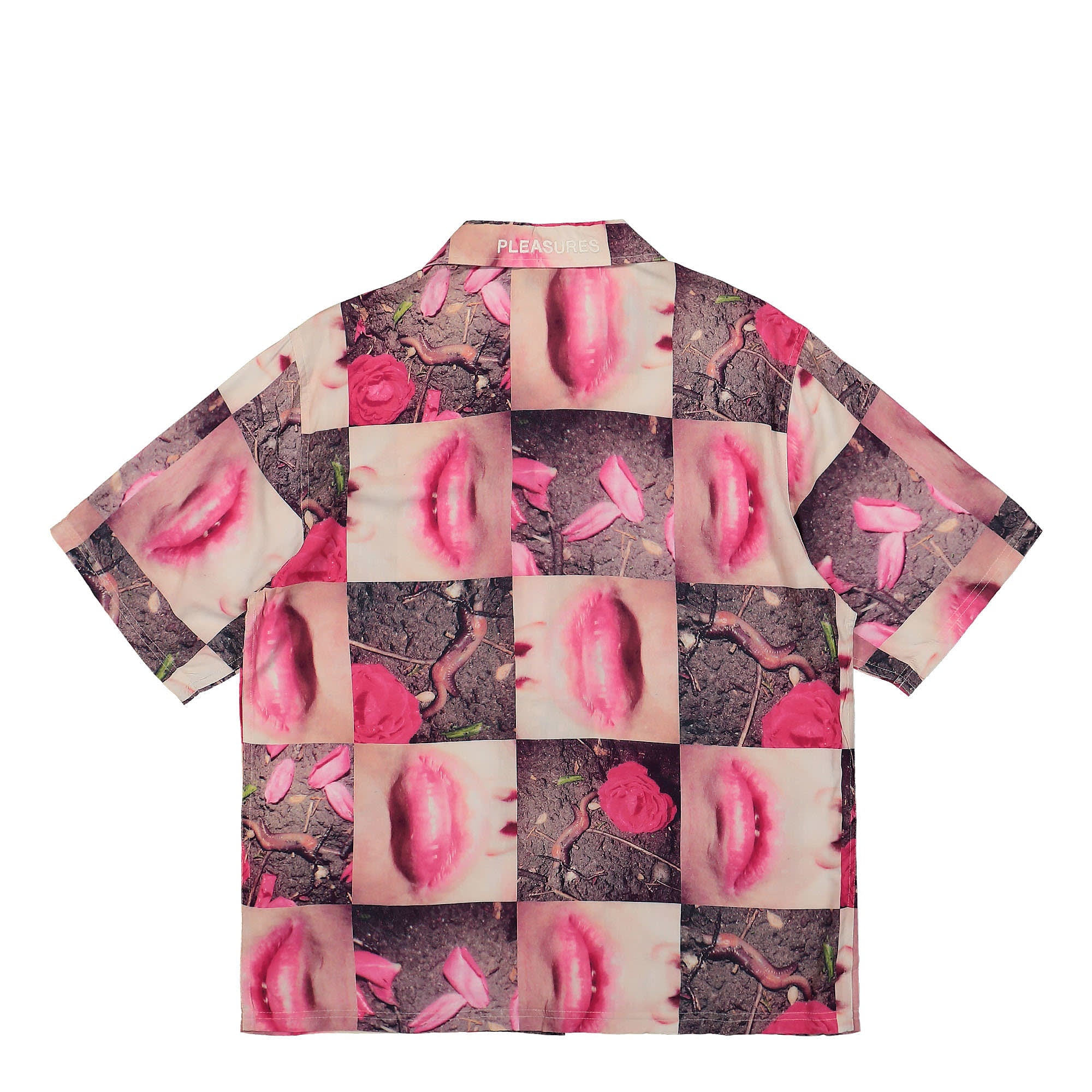 Pleasures Wormy Lips Button Down Red Shirts Material | Overkill