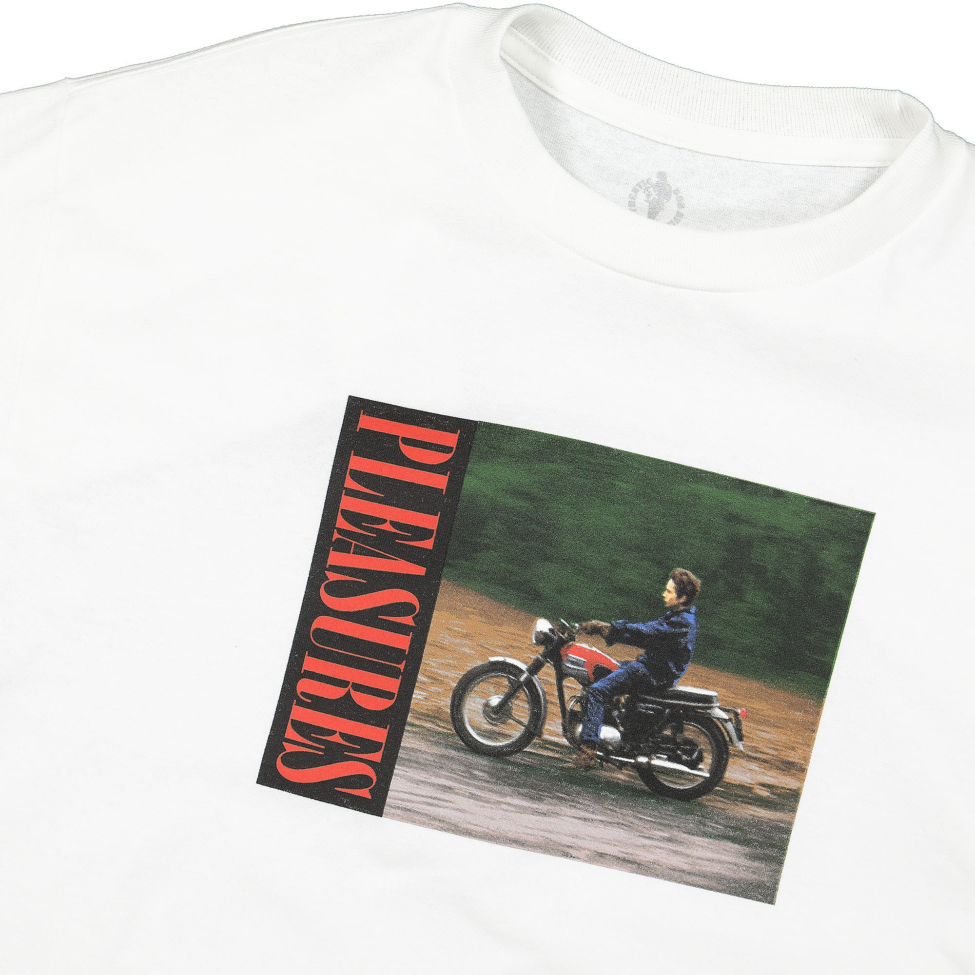 Pleasures Now Ride Sleeve T-Shirt White T-Shirts Close-up | Overkill