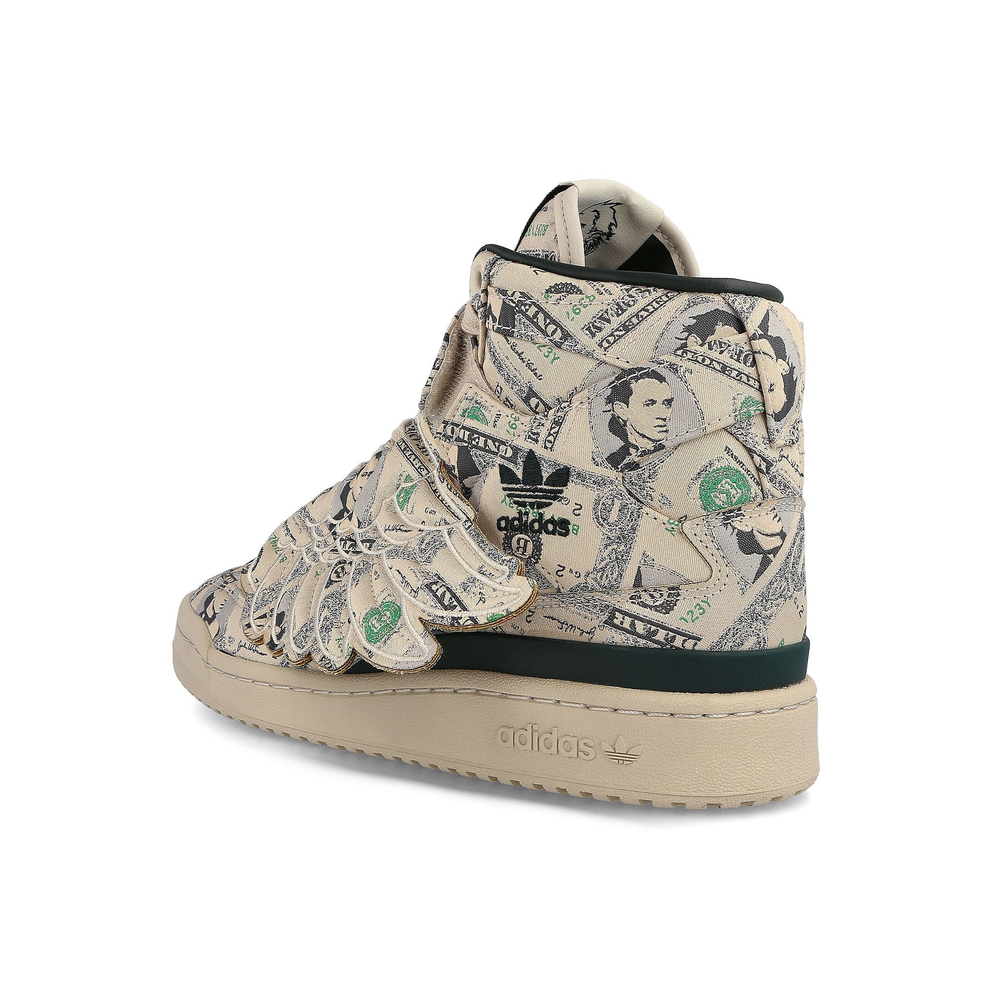 adidas Jeremy Scott x adidas Forum Wings 1.0 Money Clear Brown / Green Night F17 / Clear Brown  Close-up | Overkill