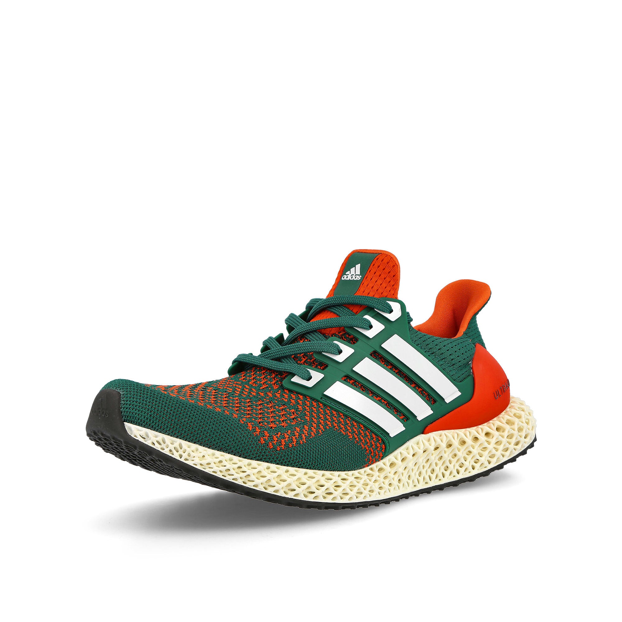 adidas ultra4d Collegiate Green-Footwear White-Collegiate Orange Sneakers  Close Up | Overkill