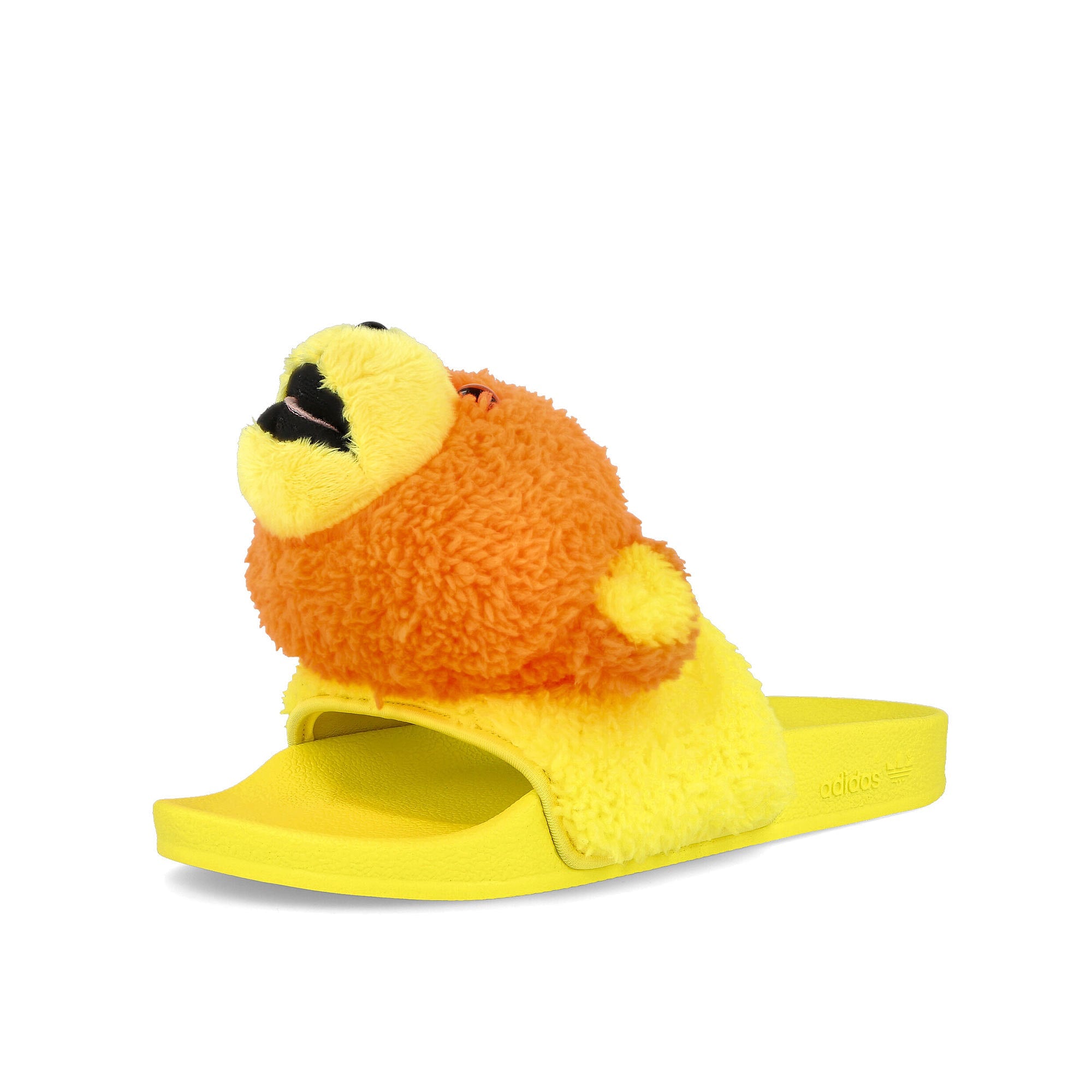 adidas Jeremy Scott x adidas Adilette Teddy Solar Orange / Bright Yellow / Core Black  Detailfoto | Overkill