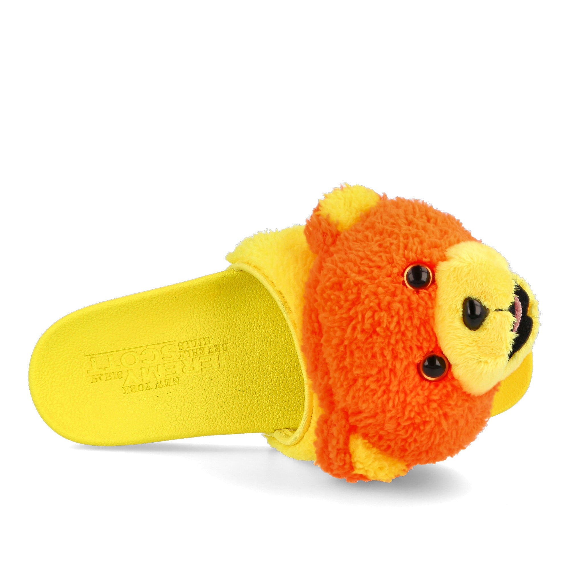 adidas Jeremy Scott x adidas Adilette Teddy Solar Orange / Bright Yellow / Core Black  Detail view 1 | Overkill