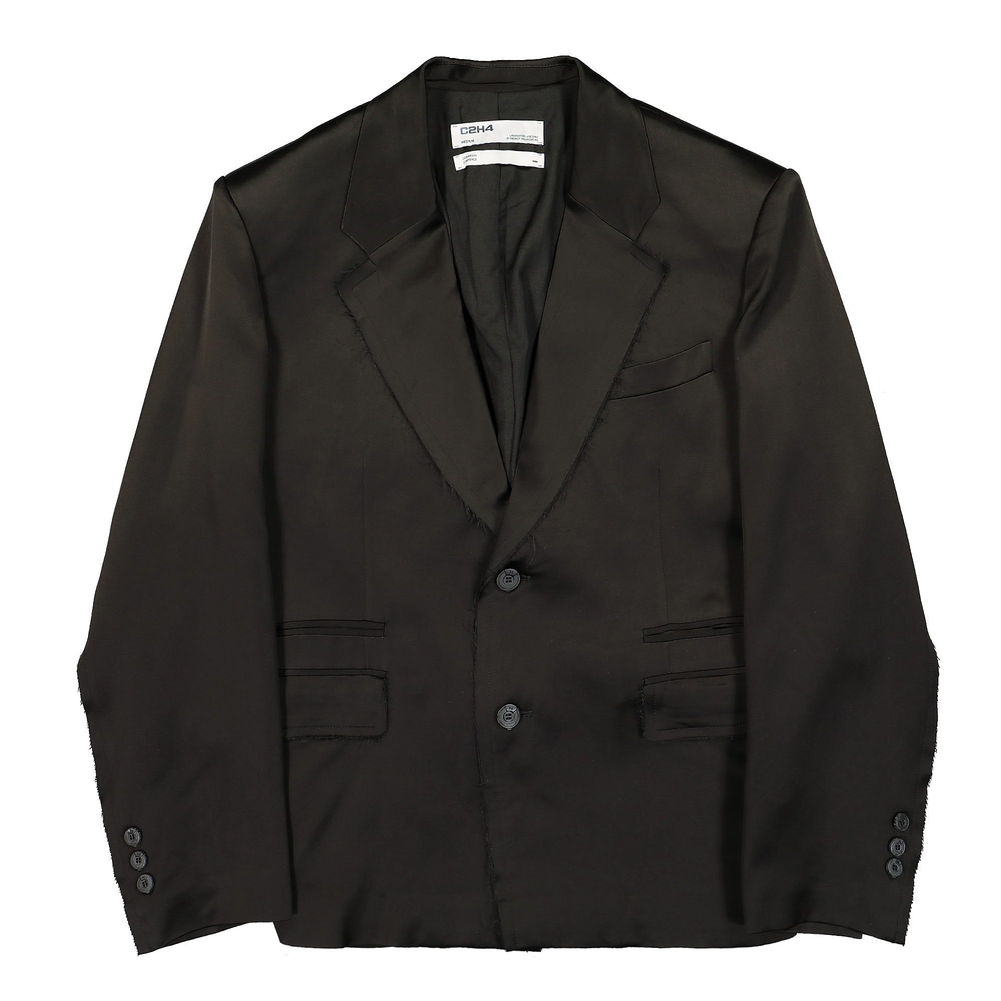 C2H4 inside-out panelled smoke tailored jacket Solemn Black Jackets R004-JK004 | Overkill