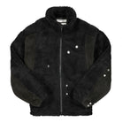 C2H4 arc panelled asteroid padded fleece coat Fuzzy Black Fleece Jackets R004-JK024 | Overkill