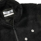C2H4 arc panelled asteroid padded fleece coat Fuzzy Black Fleece Jackets Close-up | Overkill