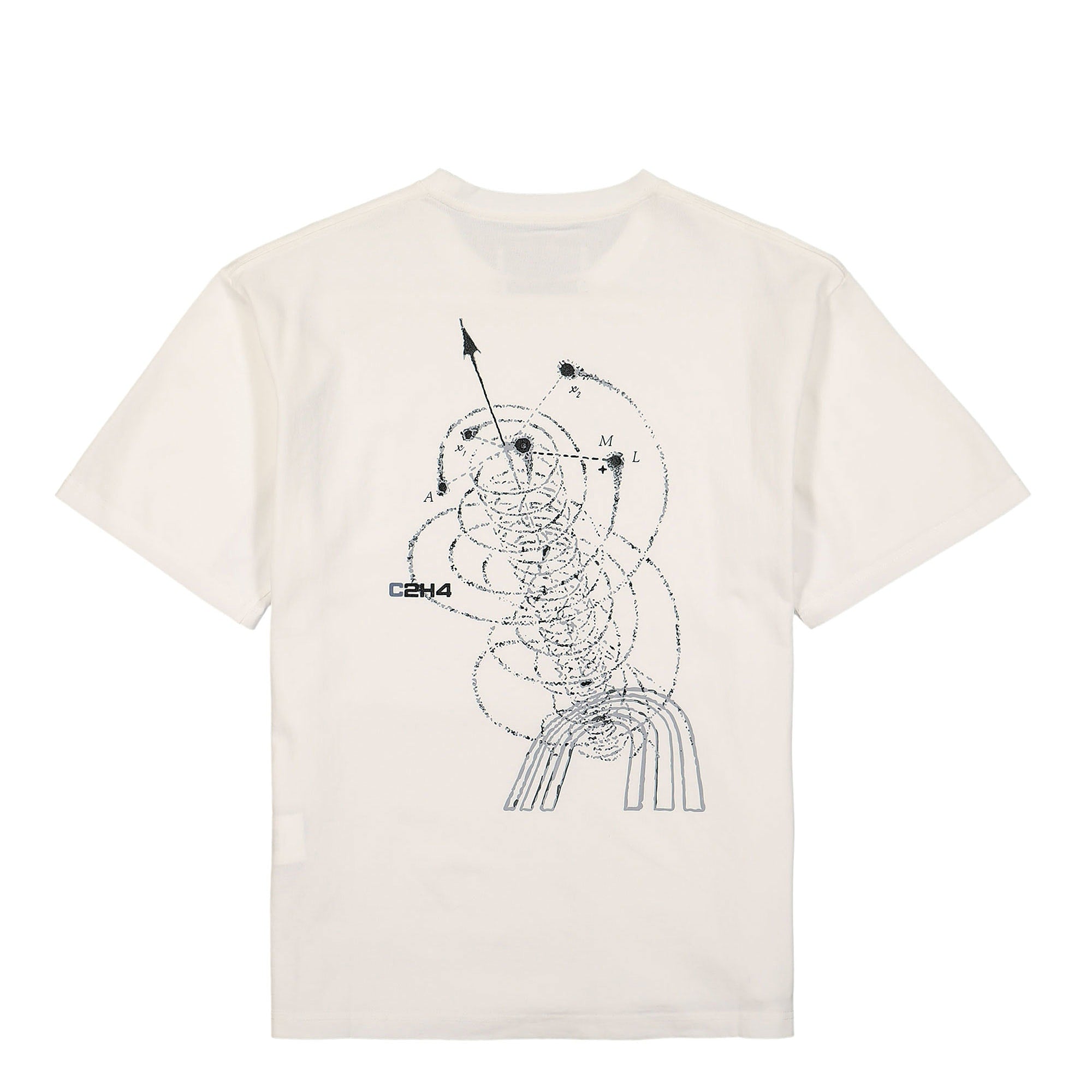 C2H4 spiral interspace print t-shirt White T-Shirts Material | Overkill