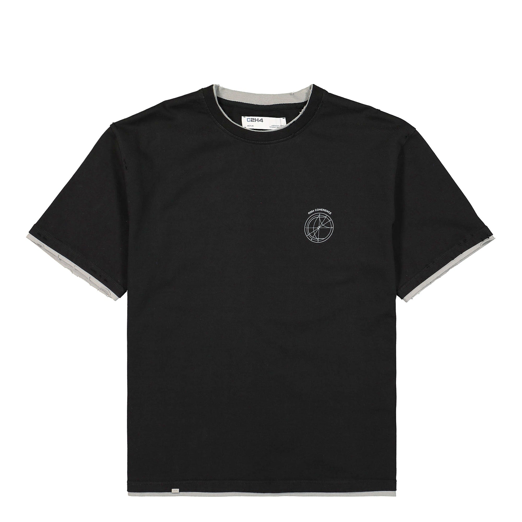 C2H4 multi existence print layered t-shirt Black T-Shirts R004-TE054 | Overkill