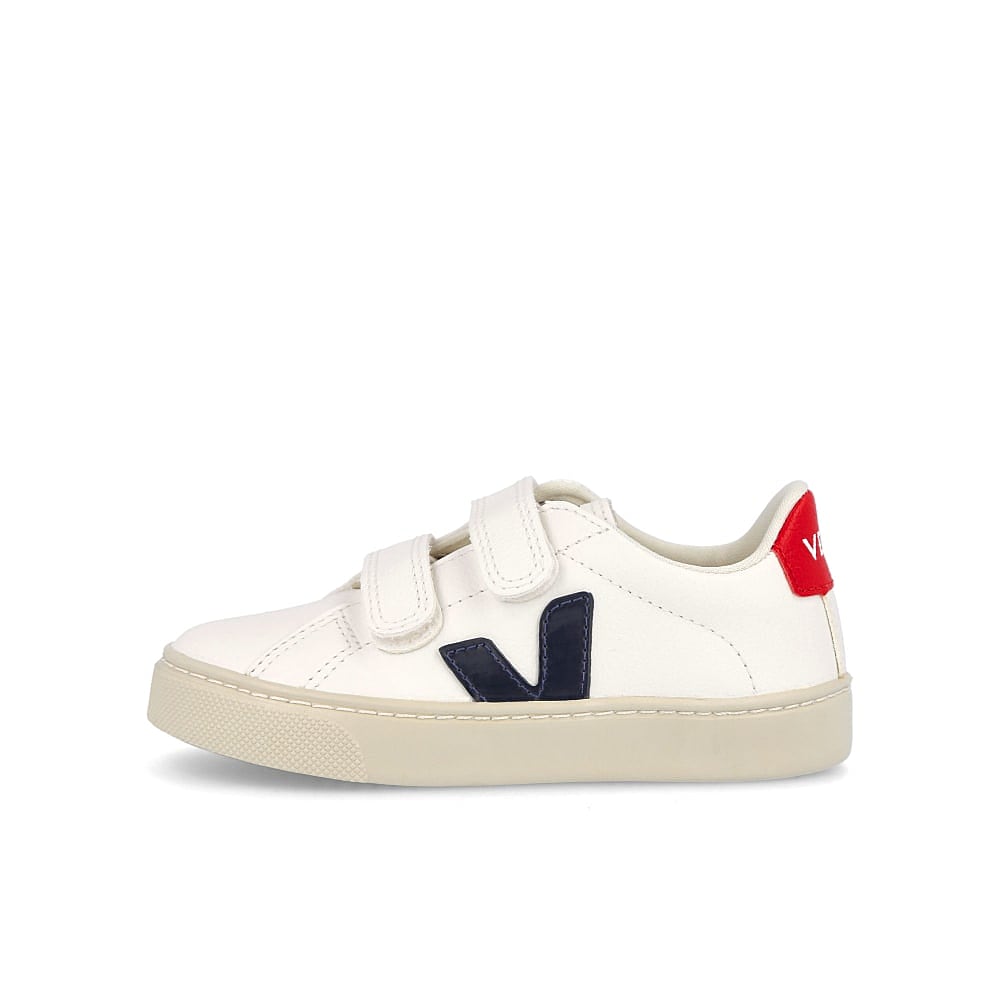 Veja small esplar velcro chromefree leather Extra White / Nautico Pekin Low Top Sneakers RSV051233J | Overkill