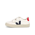 Veja small esplar velcro chromefree leather Extra White / Nautico Pekin Low Top Sneakers RSV051233J | Overkill