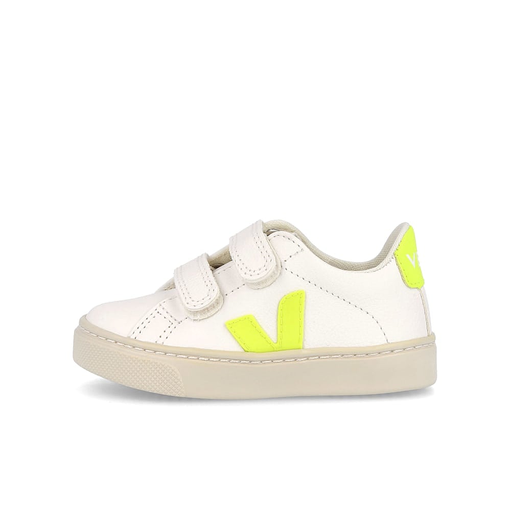 Veja small esplar velcro chromefree Extra White-Jaune Fluo Low Top Sneakers RSV052086J | Overkill