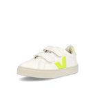 Veja small esplar velcro chromefree Extra White-Jaune Fluo Low Top Sneakers  Close Up | Overkill
