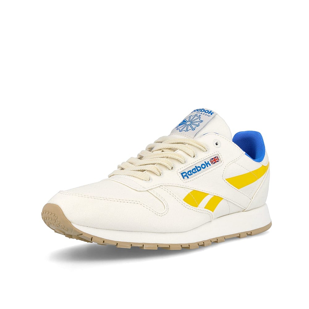 Reebok classic leather grow Chalk / Primal Yellow / Horizon Blue  Detailfoto | Overkill