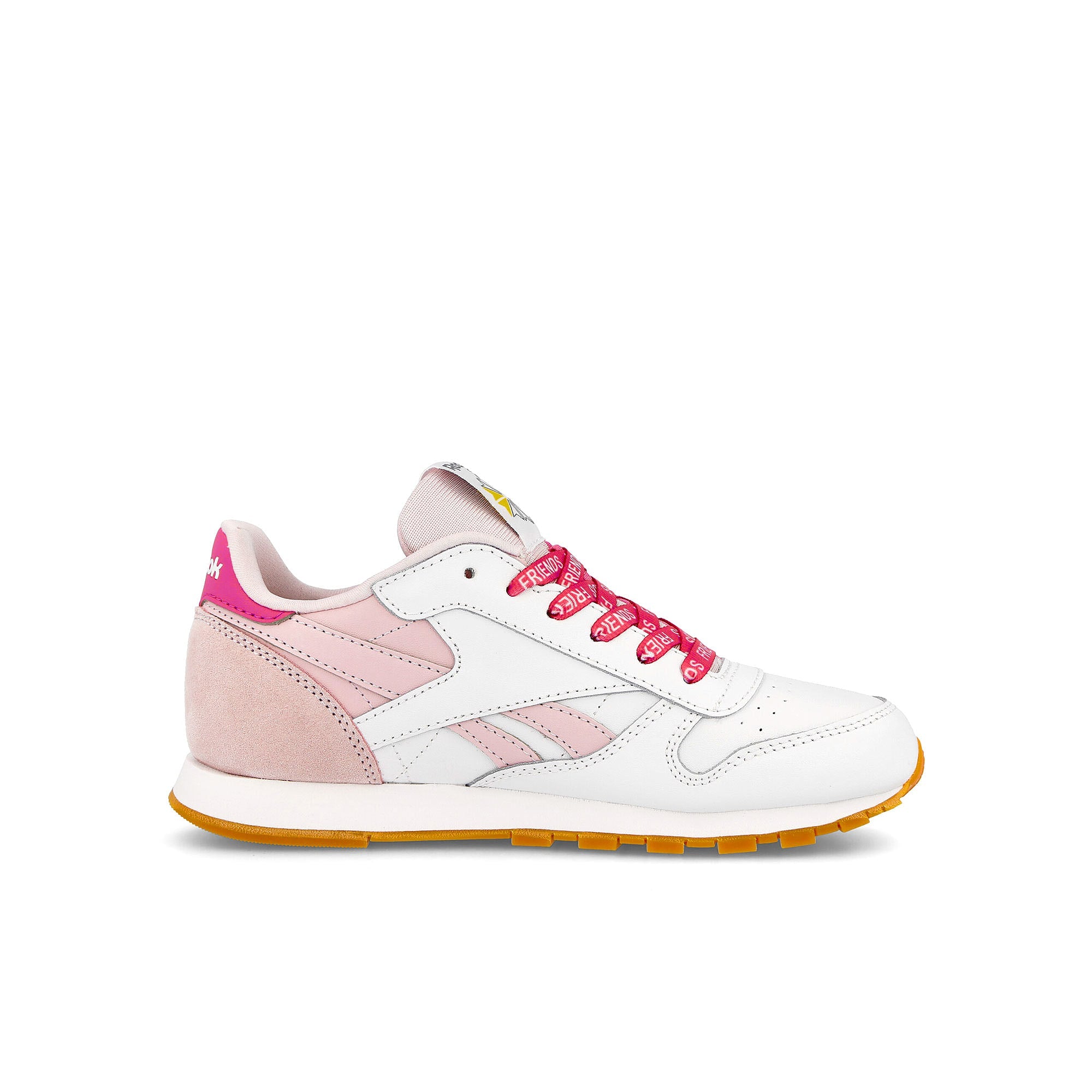 Reebok classic leather junior Cloud White / Frost Berry / True Pink   Material | Overkill