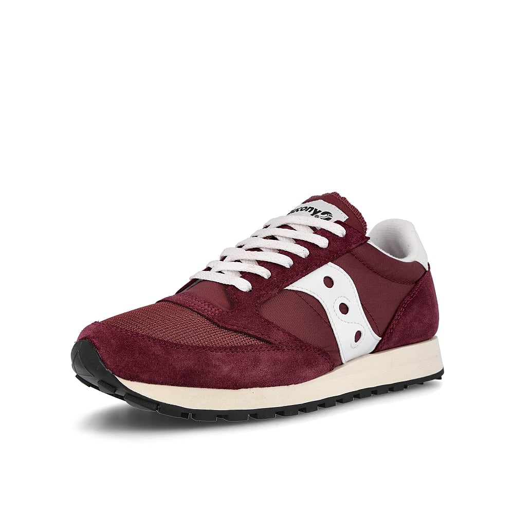 Saucony jazz original vintage Burgundy-White Sneakers  Close Up | Overkill
