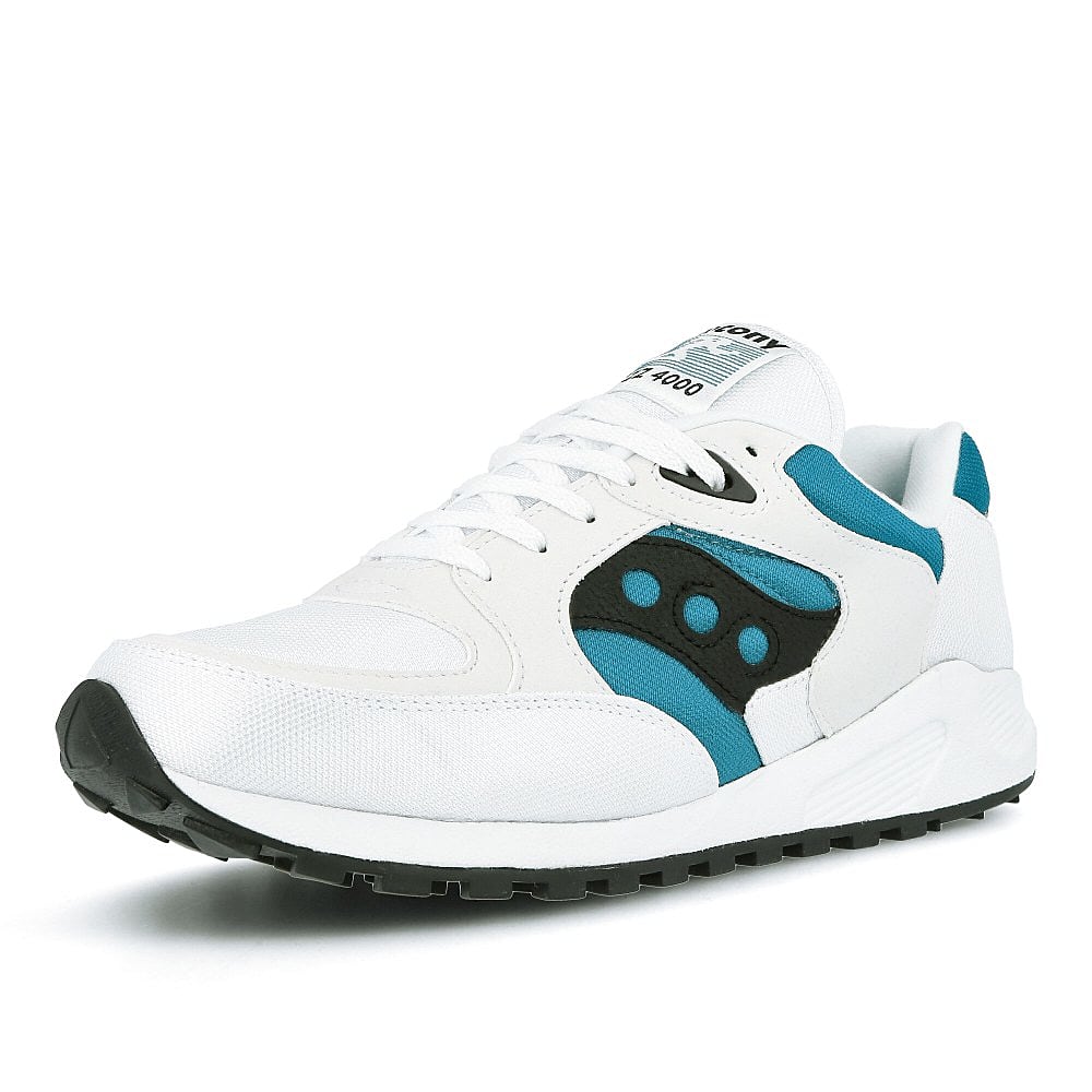 Saucony jazz 4000 White-Teal-Black Sneakers  Close Up | Overkill