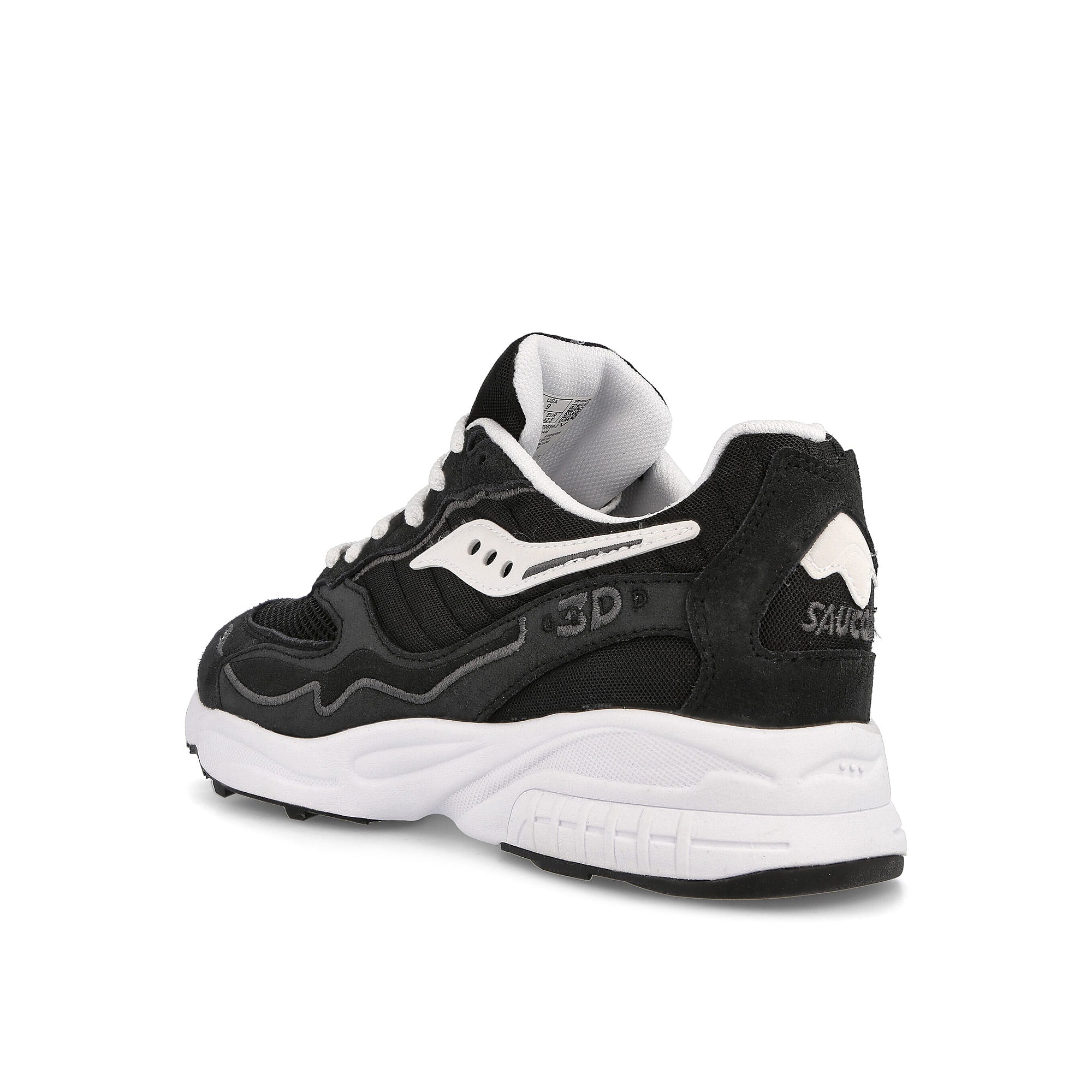Saucony 3d grid hurricane Black-White Low Top Sneakers  Material | Overkill