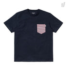 Carhartt WIP Contrast Pocket T-Shirt Navy/Gordon Stripe T-Shirts I022967.77.90.03 | Overkill
