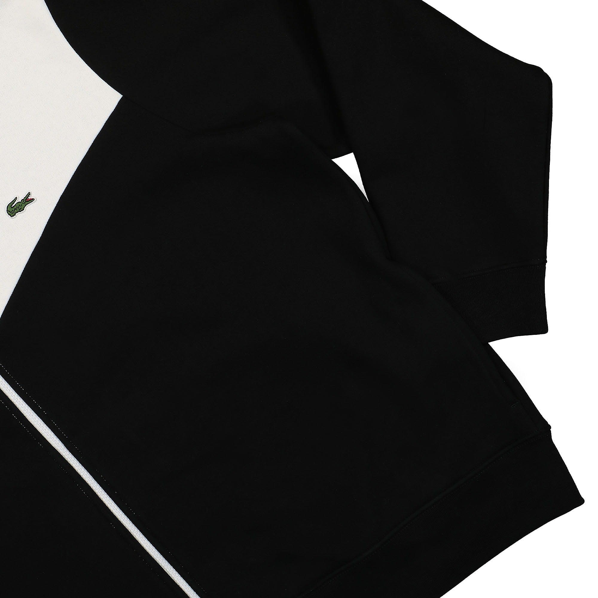 Lacoste Classic Fit Colourblock Zipped Sweatshirt Black / White Track Jackets Detailfoto | Overkill